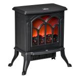 Lareira Elétrica 750/1500 W Lareira Decorativa com 2 Níveis de Potência Efeito Chama Área de Cobertura 15 - 20 m² 37,3x23,1x44 cm Preto