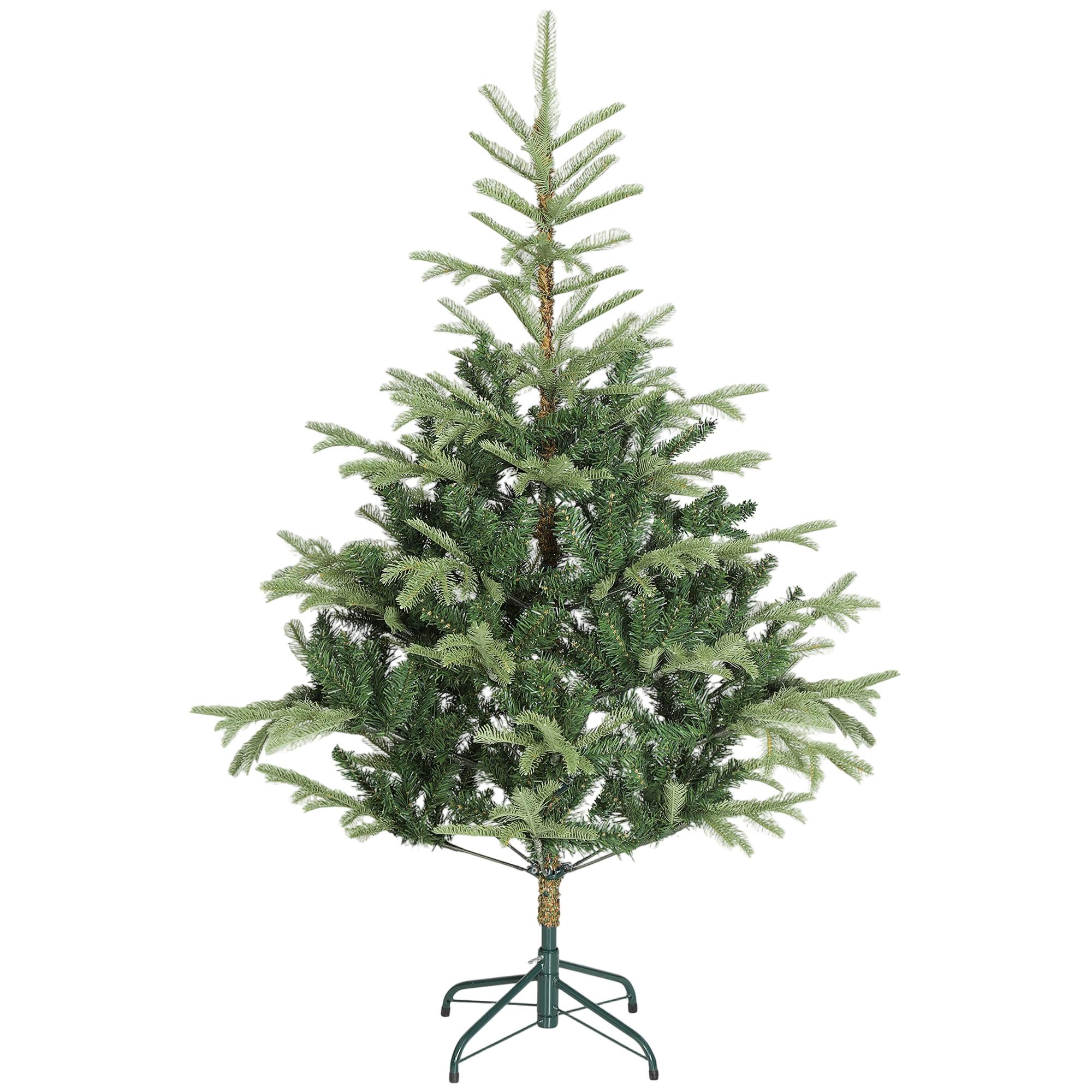 Árvore de Natal Artificial 150 cm com 492 Ramos Densos e Suporte Metálico Dobrável para Interior Verde