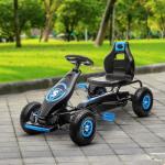 Kart a Pedais para Crianças 5 - 12 Anos com Assento Ajustável Pneus Insufláveis Amortecimento e Travão de Mão 121x58x61cm Azul