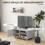 Móvel de TV Mesa de Sala de Estar Moderna de TV de 42 Polegadas com 4 Rodas 80x45x39,5 cm Branco