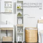 Coluna Casa de Banho Armário Auxiliar Casa de Banho de 5 Níveis com Prateleiras Ajustáveis 30x33x165cm Branco