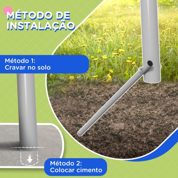 Baloiço para Crianças Baloiço Jardim com 1 Baloiço Simples 1 Planador e Anti - UV 255x160x180 cm Cinza e Verde