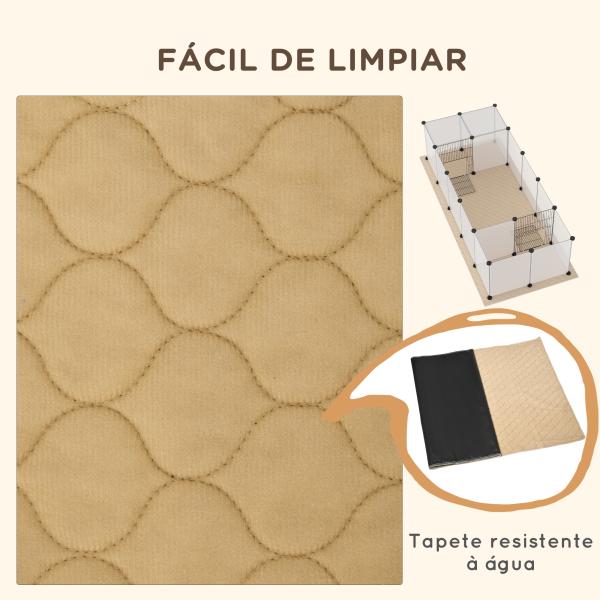 Cerca para Animais DIY com 20 Painéis e Esteira Parque para Pequenos Animais para Porquinhos - da - Índia e Ouriços 175x70x45 cm Branco