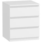 Cómoda com 3 Gavetas com Fecho Suave para Quarto Escritório Estilo Moderno 45x40x52,8 cm Branco