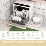 Máquina de Lavar Loiça Pequena Bancada Compacta Depósito de Água 6L 45x44x45,8cm Branco