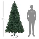 Árvore de Natal Artificial 210 cm com 1064 Ramos de Arame de Memória e Base Recolhível Árvore de Natal Verde