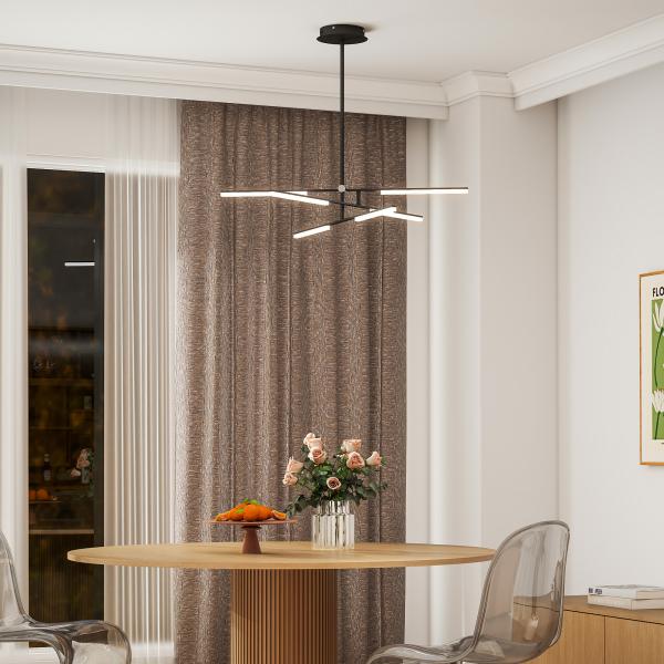 Candeeiro Suspenso Moderno Candeeiro de Teto LED com Ângulo de Luz Ajustável Pantalla de Acrílico Ø100x79 cm Preto