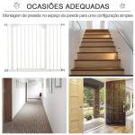 Barreira de Segurança para Animais de Estimação Cães com Extensão de 17,5 cm Sistema de Fechamento Automático 74 - 97,5x76,2 cm Branco