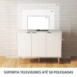 Aparador de Sala de Estar com Prateleira Ajustável Móvel para TV para Quarto Sala de Estar 107x35x80 cm Branco