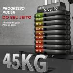 Máquina de Musculação com Pesos Ajustáveis de 45 kg, Press de Peito e Pernas, Polia, 135x103x200 cm, Preto