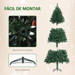 Árvore de Natal de 180 cm com Decorações 200 Luzes LED Branco Quente 8 Modos de Iluminação e 650 Ramos Verde
