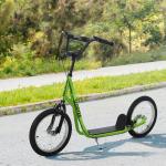 Trotinete com Guiador Ajustável 2 Pneus de Borracha Insufláveis com Travagem Dupla e Rodas 16" 139x58x90 - 96 cm Verde