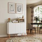 Aparador de Sala de Estar com Prateleira Ajustável Móvel para TV para Quarto Sala de Estar 107x35x80 cm Branco