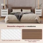 Cómoda com 3 Gavetas de Tecido Frentes com Padrão de Diamante Móvel de Arrumação 59,5x30x73,5 cm Madeira e Branco