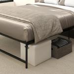 Estrutura de Cama Dupla de Metal para Colchão 137/135x190 cm com Pés de 31 cm Estrutura de Cama de Casal 141,5x195x35cm Preto