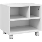 Móvel para Impressora com Rodas Suporte para Impressora com Compartimentos Abertos para Escritório Estúdio 40x30x36 cm Branco