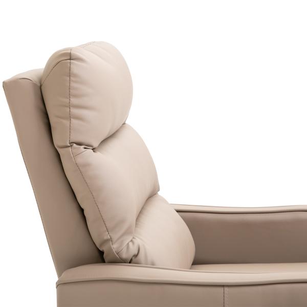 Poltrona Relax com reclinação manual até 160 ° com apoio para os pés retrátil Esponja de densidade estofada em PU 65x89x100cm