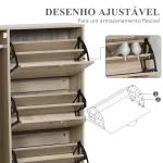 Sapateira com 3 Portas para até 12 Pares de Sapatos com Prateleira Ajustável em até 2 Níveis 79x26x120cm Madeira
