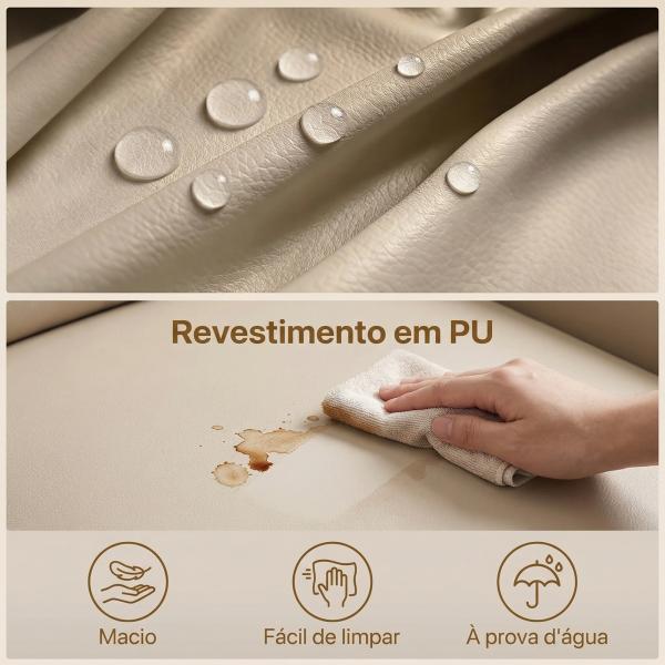Poltrona de Massagem Reclinável até 145° com 8 Pontos de Massagem por Vibração Função de Aquecimento 82x99x103 cm Creme