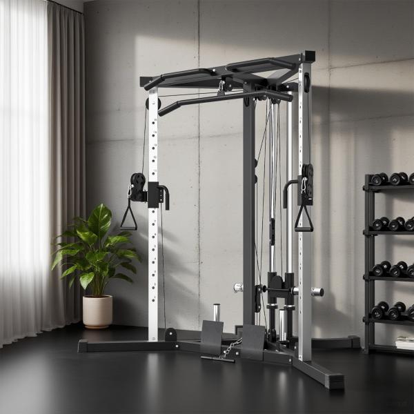 Máquina Multi Estação Musculação para Treino de Ombros Braços Carga 120 kg para Fitness Ginásio em Casa 170x139x200 cm Preto