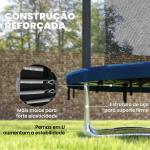 Trampolim Infantil Ø183 cm, para Crianças com Rede de Segurança Barras Acolchoadas Capa de Segurança e Estrutura de Aço Azul