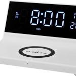 Despertador Digital c/ Carregamento Indução Qi s/ Fios (Branco) - NEDIS