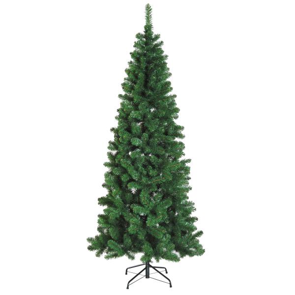 Árvore de Natal Artificial 210cm Ignífugo com 631 Ramos de PVC e Suporte de Metal Decoração de Natal para Interiores Verde
