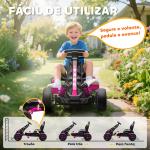 Kart a Pedais para Crianças com Embraiagem Automática Travão e Rodas Antiderrapantes em EVA 100x59x60,5 cm Rosa