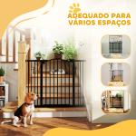 Barreira de Segurança para Cães com Largura Ajustável 74 - 100 cm e Extensões para Escadas e Portas Preto