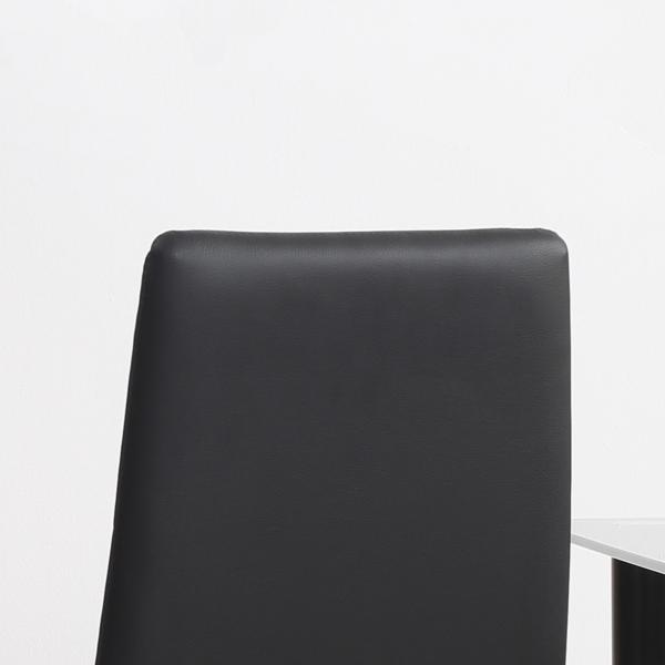 Conjunto de 4 Cadeiras de Sala de Jantar Estofadas em Couro Sintético com Encosto Alto e Pés de Aço 41x50x97 cm Preto