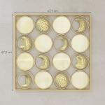 Decoração de Parede Metálica de Fases Lunares com 16 Discos para Sala Quarto Corredor 67,9x67,9 Dourado
