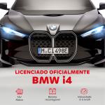 Carro Elétrico para Crianças BMW i4 12V com Controlo Remoto Música MP3 Ecrã Luzes e Cinto de Segurança 115x67x45 cm Preto