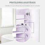Armário Casa de Banho com Espelho com 2 Portas 3 Prateleiras Internas Estilo Moderno 80x15x60 cm Roxo Claro