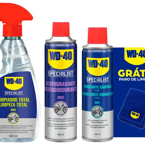 PACK BIKER (Desengordurante Spray 500ml + Lubrificante Correntes Total 250ml + Limpeza Total 500ml)