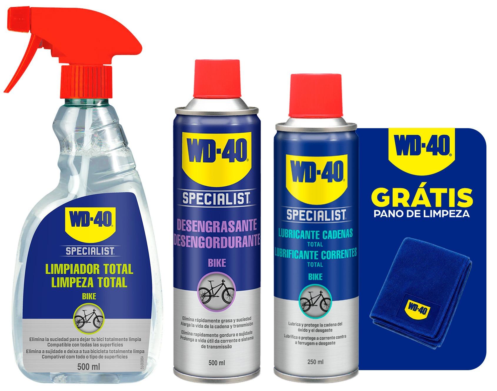 PACK BIKER (Desengordurante Spray 500ml + Lubrificante Correntes Total 250ml + Limpeza Total 500ml)