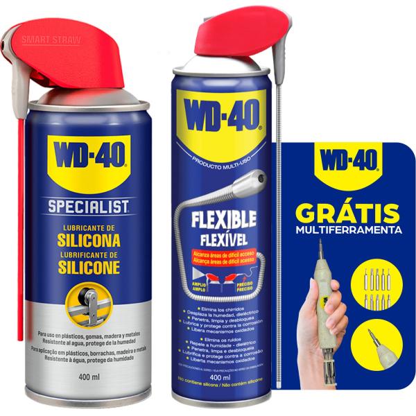 PACK CANALIZADOR WD - 40 (Lubrificante Silicone 400ml + Produto Multi - Uso Flexível 400ml)