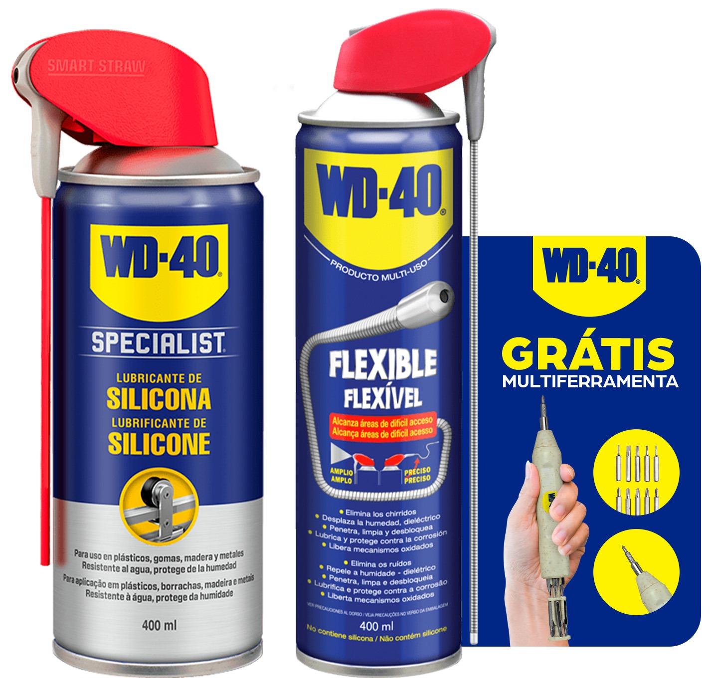 PACK CANALIZADOR WD - 40 (Lubrificante Silicone 400ml + Produto Multi - Uso Flexível 400ml)