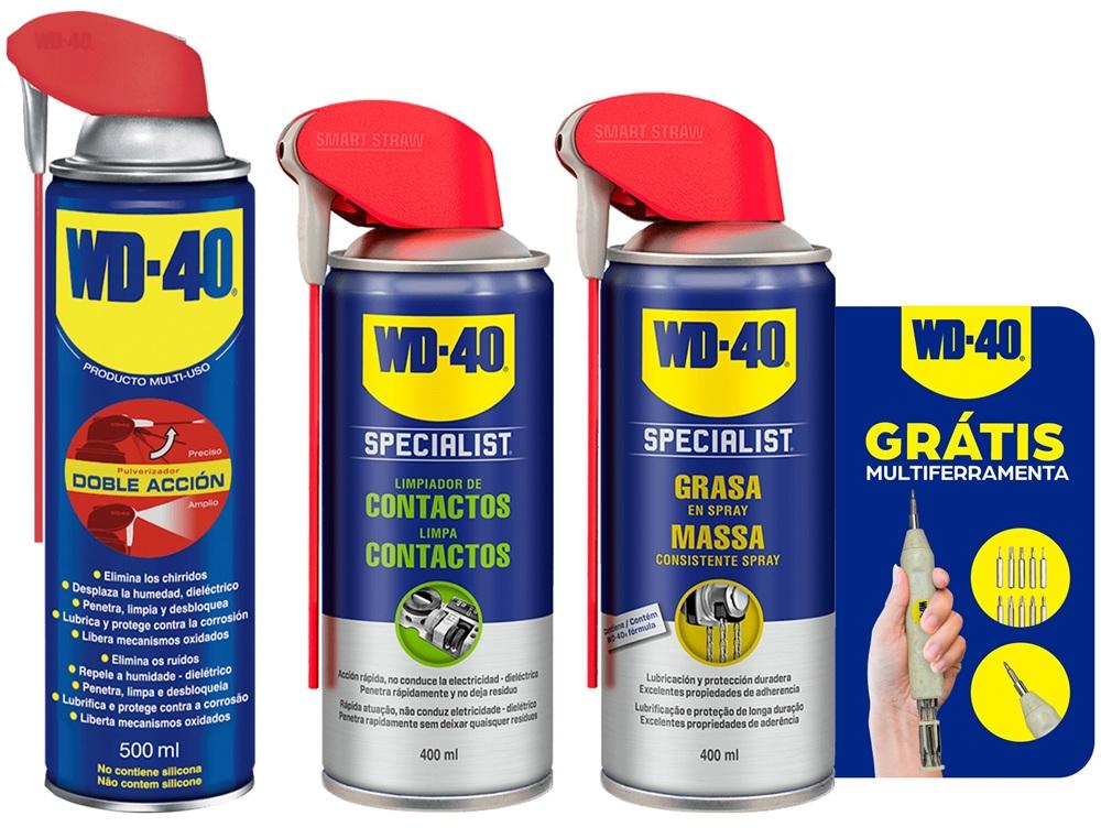 PACK FERRAMENTAS IMPECÁVEIS WD - 40 (Produto Multi - Uso + Massa Consistente Spray + Limpa Contactos)