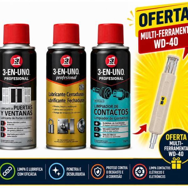 Pack SOS Casa (Lubrificante Portas/Janelas, Fechaduras e Limpa Contactos) - 3 - EN - UNO