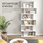 Estante de 6 prateleiras para Sala de jantar Sala de estar Design moderno Suporte de parede 80x23x192cm Madeira