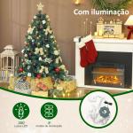 Árvore de Natal de 150 cm com Decorações 150 Luzes LED Branco Quente 8 Modos de Iluminação e 480 Ramos Verde