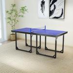 Mesa de Ping Pong Dobrável Mesa de Ping Pong Profissional com Rede e Estrutura de Aço para Interior e Exterior 182x91x76 cm Azul