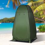 Tenda de Duche Tenda de Privacidade Portátil com 1 Gancho Bolso Bolsa de Transporte e UV20+ 126x124x189 cm Verde