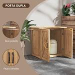 Armário de Jardim Abrigo de Madeira para Exterior com 2 Portas Magnéticas Abrigo para Ferramentas 77x55x72 cm Marrom