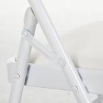 Conjunto de 4 Cadeiras Dobráveis com Encosto e Estrutura de Aço para Sala de Estar escritório Estúdio 45x46x78 cm Branco