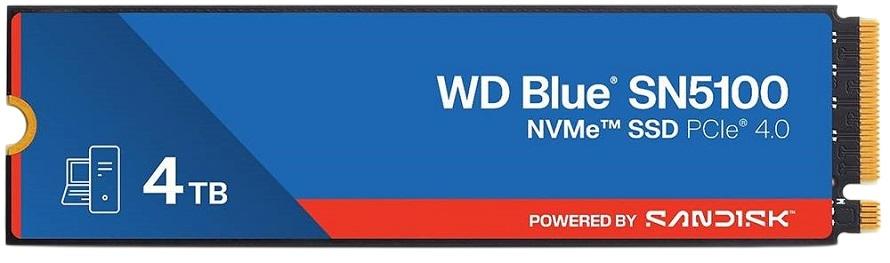 SSD M.2 WD Blue SN5100 4TB PCI Express 4.0 NVMe QLC 3D NAND - WESTERN DIGITAL