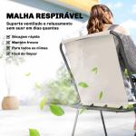 Conjunto de Mesa e Cadeiras de Jardim de 8 Peças com Chapéu de Sol 6 Cadeiras Dobráveis e Mesa de Vidro Creme e Cinza