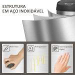 Balde de Lixo de Cozinha Automático 30 L em Aço Inoxidável Sensor Infravermelhos Fecho Automático 32x30,5x51 cm Prata