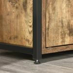 Estante para Livros com Armário e 2 Gavetas de Armazenamento Estante Estilo Industrial para Escritório Sala de Estar 58x24x122cm Marrom Rústico