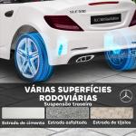 Carro Elétrico Mercedes SLC 300 12V com Faróis LED Buzina Música TF USB e Abertura da Porta 3 - 5km/h 107x62,5x44 cm Branco